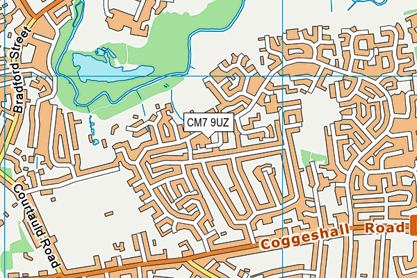 CM7 9UZ map - OS VectorMap District (Ordnance Survey)