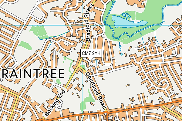 CM7 9YH map - OS VectorMap District (Ordnance Survey)