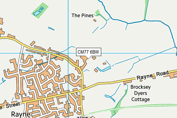 CM77 6BW map - OS VectorMap District (Ordnance Survey)