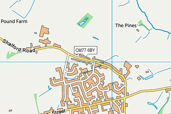 CM77 6BY map - OS VectorMap District (Ordnance Survey)