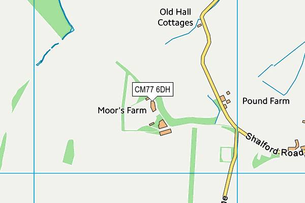 CM77 6DH map - OS VectorMap District (Ordnance Survey)