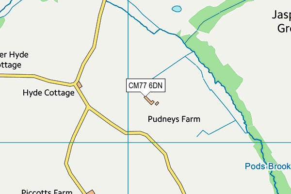 CM77 6DN map - OS VectorMap District (Ordnance Survey)