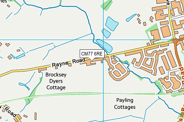 CM77 6RE map - OS VectorMap District (Ordnance Survey)