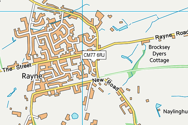 CM77 6RJ map - OS VectorMap District (Ordnance Survey)