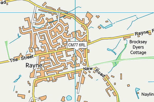 CM77 6RL map - OS VectorMap District (Ordnance Survey)