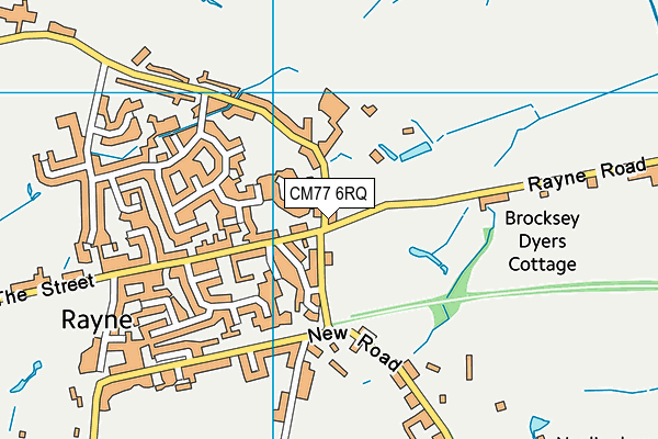 CM77 6RQ map - OS VectorMap District (Ordnance Survey)
