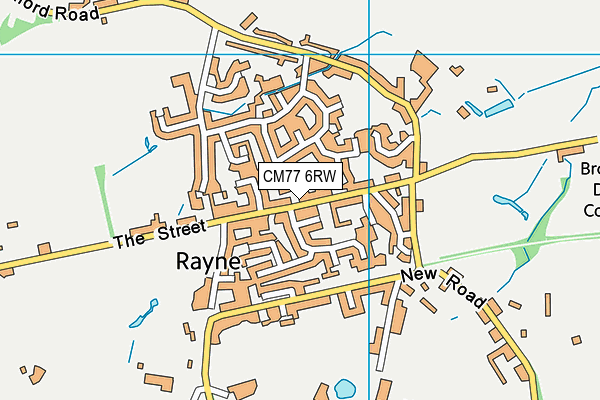 CM77 6RW map - OS VectorMap District (Ordnance Survey)