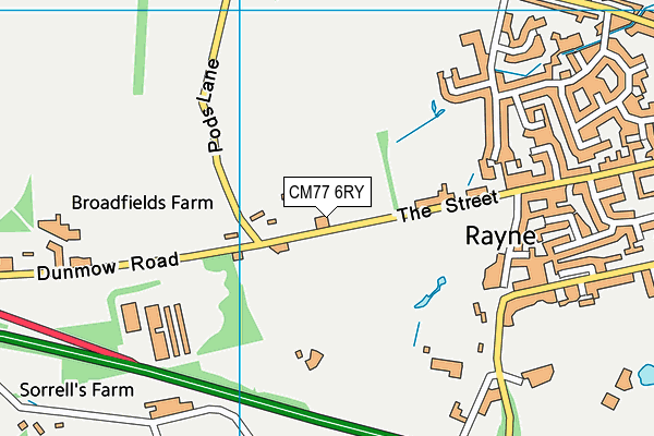 CM77 6RY map - OS VectorMap District (Ordnance Survey)