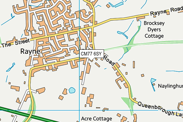CM77 6SY map - OS VectorMap District (Ordnance Survey)