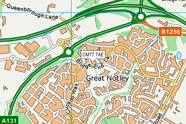 CM77 7AE map - OS VectorMap District (Ordnance Survey)