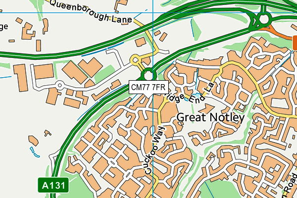 CM77 7FR map - OS VectorMap District (Ordnance Survey)