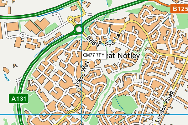 CM77 7FY map - OS VectorMap District (Ordnance Survey)