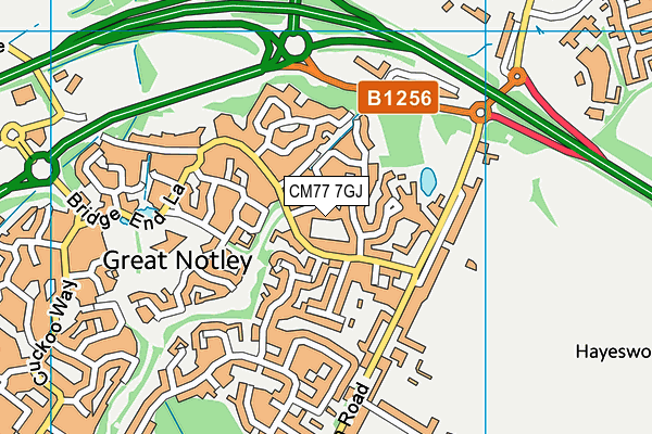 CM77 7GJ map - OS VectorMap District (Ordnance Survey)