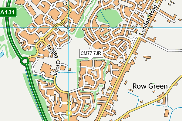 CM77 7JR map - OS VectorMap District (Ordnance Survey)