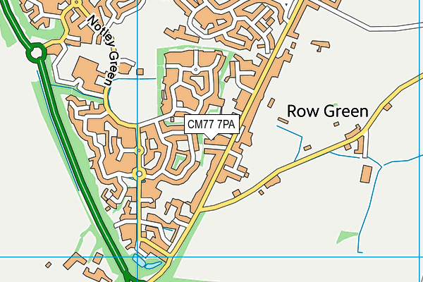 CM77 7PA map - OS VectorMap District (Ordnance Survey)