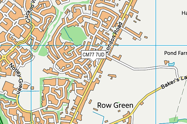 CM77 7UD map - OS VectorMap District (Ordnance Survey)