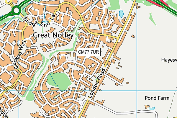 CM77 7UR map - OS VectorMap District (Ordnance Survey)