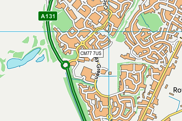 Notley Green map (CM77 7US) - OS VectorMap District (Ordnance Survey)