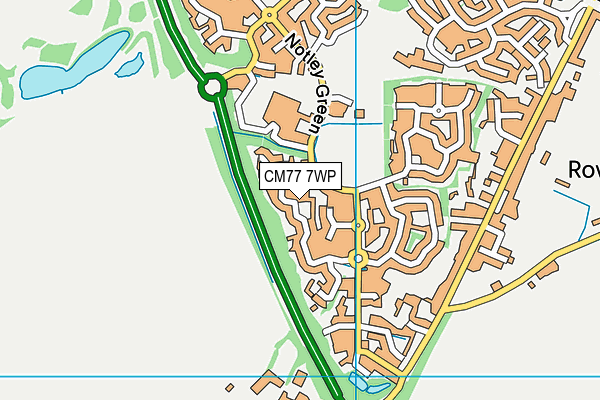CM77 7WP map - OS VectorMap District (Ordnance Survey)