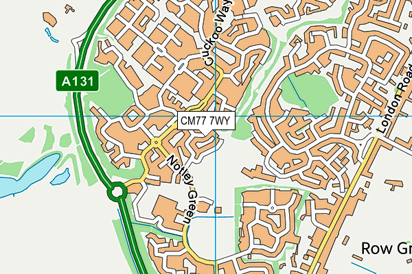 CM77 7WY map - OS VectorMap District (Ordnance Survey)