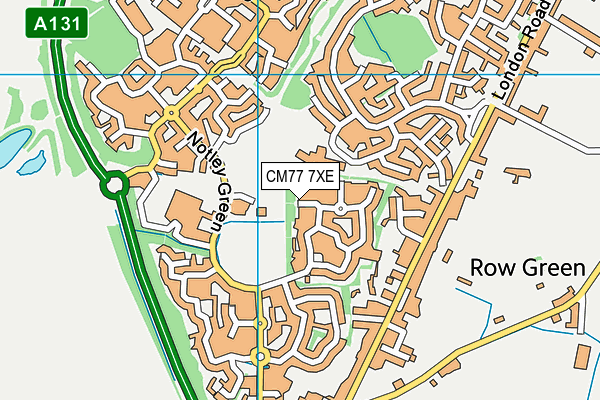 CM77 7XE map - OS VectorMap District (Ordnance Survey)