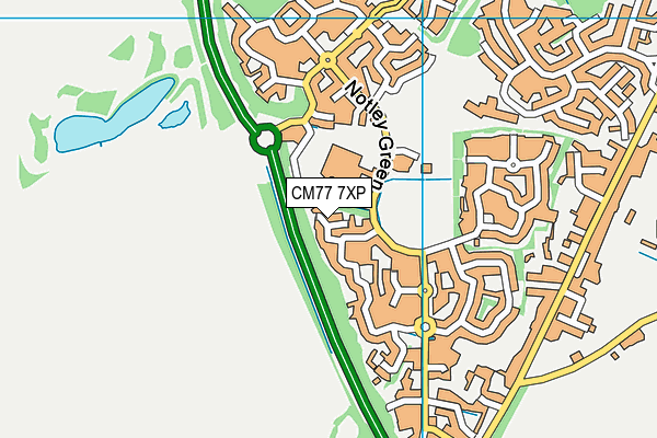 CM77 7XP map - OS VectorMap District (Ordnance Survey)