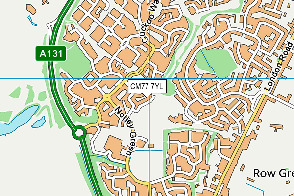 CM77 7YL map - OS VectorMap District (Ordnance Survey)