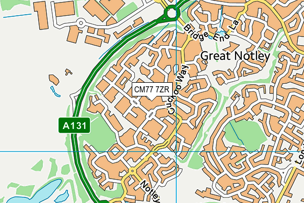 CM77 7ZR map - OS VectorMap District (Ordnance Survey)