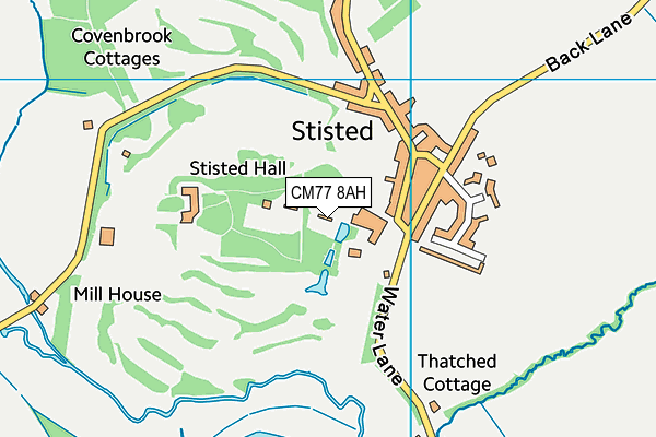 CM77 8AH map - OS VectorMap District (Ordnance Survey)