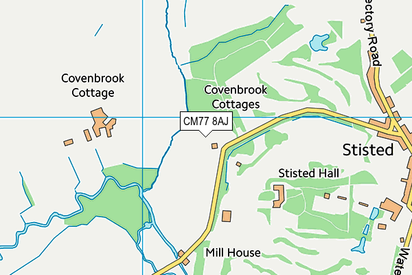 CM77 8AJ map - OS VectorMap District (Ordnance Survey)