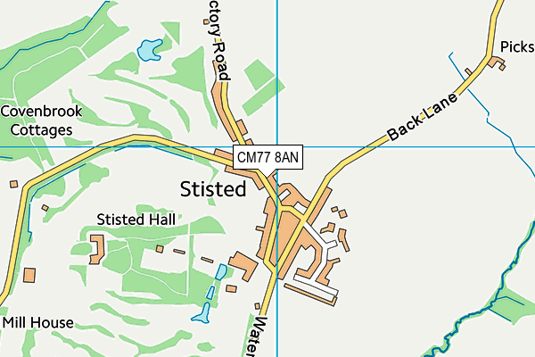 Stisted Church of England Primary Academy map (CM77 8AN) - OS VectorMap District (Ordnance Survey)