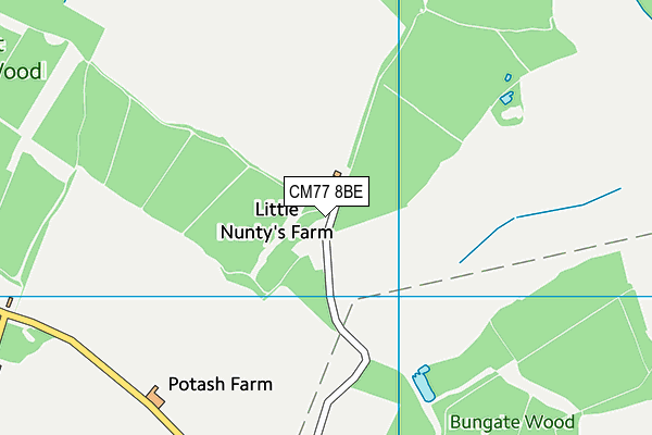 CM77 8BE map - OS VectorMap District (Ordnance Survey)