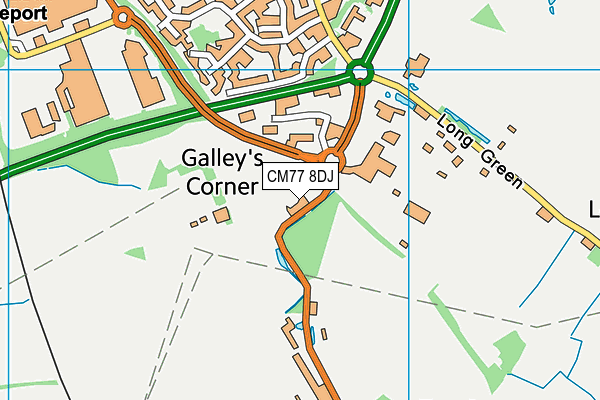 CM77 8DJ map - OS VectorMap District (Ordnance Survey)