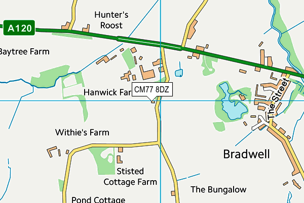 CM77 8DZ map - OS VectorMap District (Ordnance Survey)