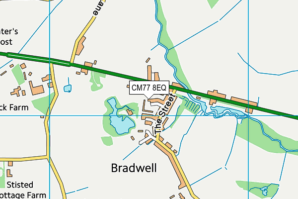 CM77 8EQ map - OS VectorMap District (Ordnance Survey)