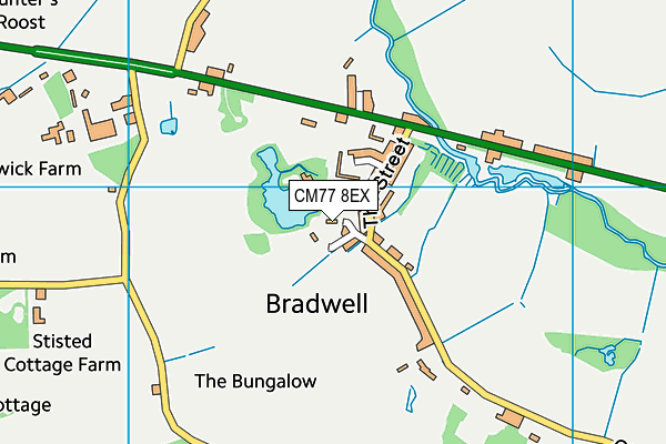 CM77 8EX map - OS VectorMap District (Ordnance Survey)