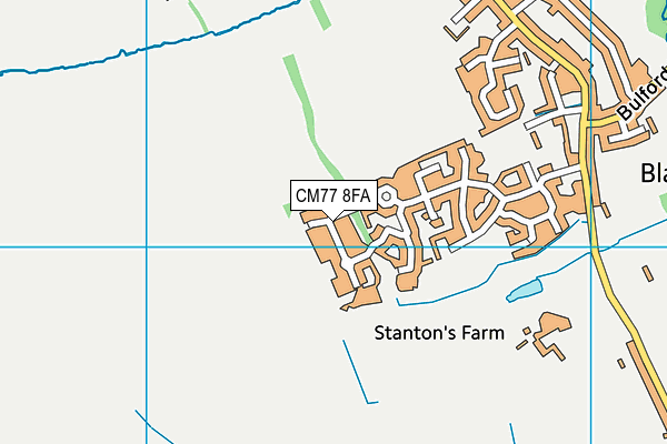 CM77 8FA map - OS VectorMap District (Ordnance Survey)