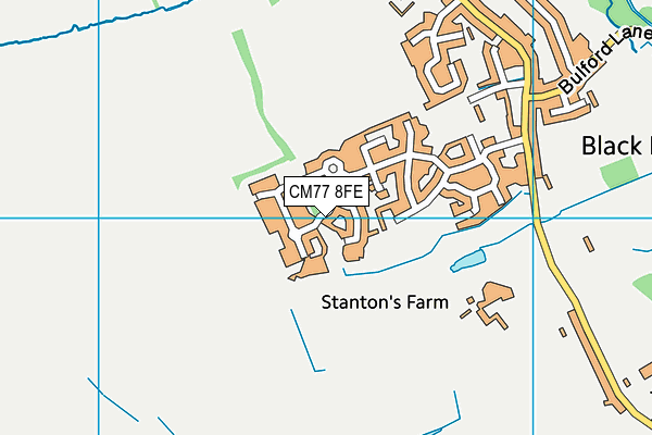 CM77 8FE map - OS VectorMap District (Ordnance Survey)