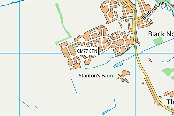 CM77 8FN map - OS VectorMap District (Ordnance Survey)