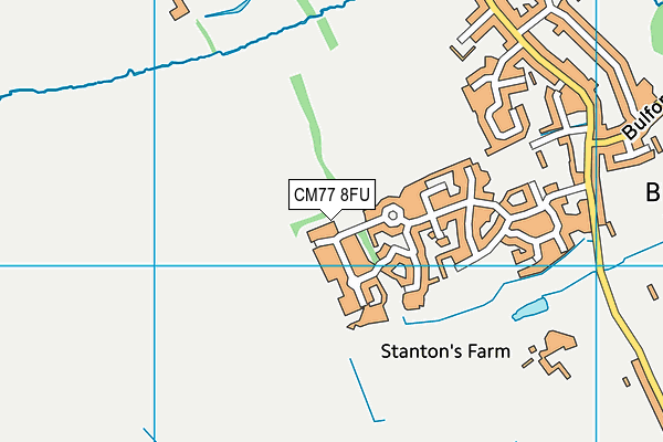 CM77 8FU map - OS VectorMap District (Ordnance Survey)