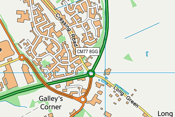 CM77 8GG map - OS VectorMap District (Ordnance Survey)