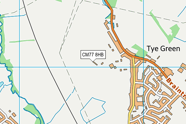 CM77 8HB map - OS VectorMap District (Ordnance Survey)