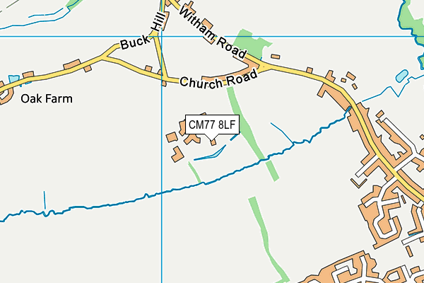 CM77 8LF map - OS VectorMap District (Ordnance Survey)