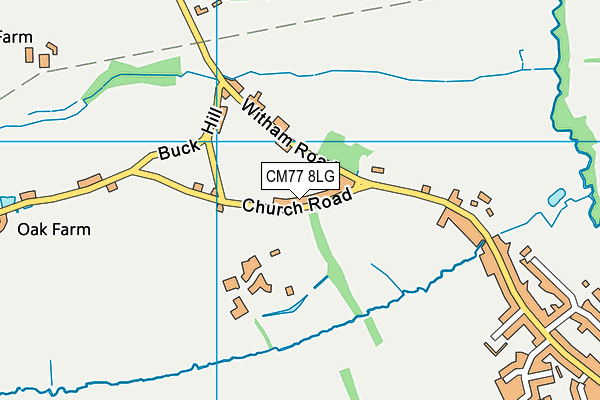 CM77 8LG map - OS VectorMap District (Ordnance Survey)