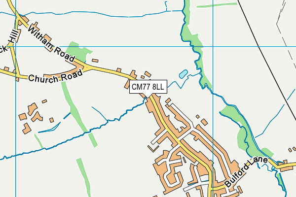CM77 8LL map - OS VectorMap District (Ordnance Survey)