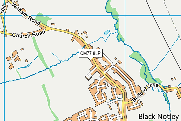 CM77 8LP map - OS VectorMap District (Ordnance Survey)