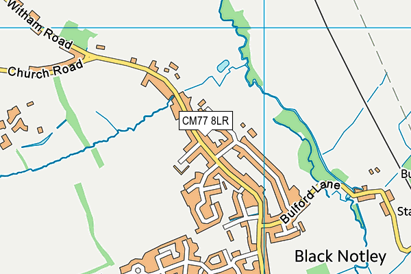 CM77 8LR map - OS VectorMap District (Ordnance Survey)