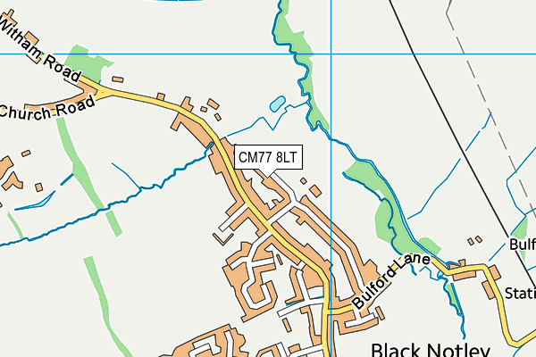 CM77 8LT map - OS VectorMap District (Ordnance Survey)