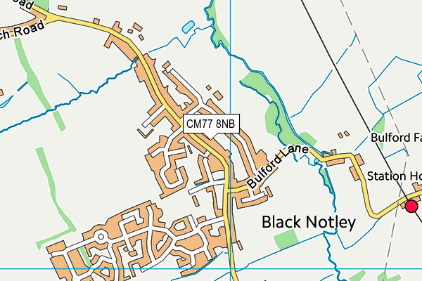 CM77 8NB map - OS VectorMap District (Ordnance Survey)