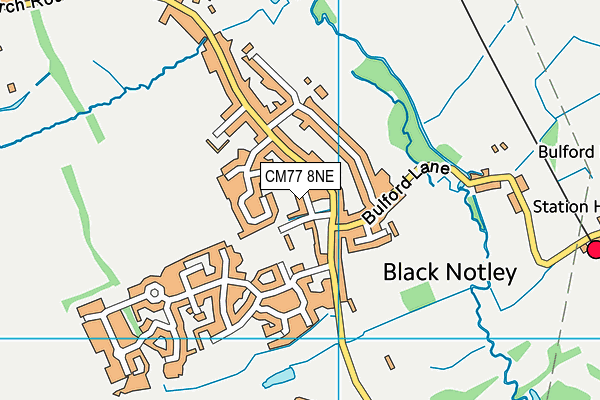Black Notley Community Association map (CM77 8NE) - OS VectorMap District (Ordnance Survey)